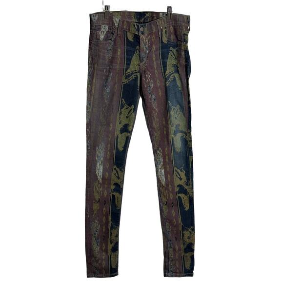 Citizens of Humanity Sz 30 Avedon Low Rise Skinny Jeans Camouflage Aztek funky - Picture 1 of 14